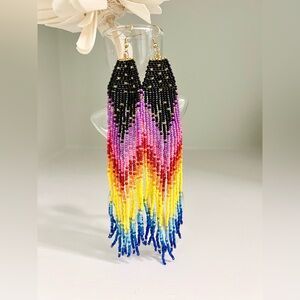 Gorgeous Starry Color Beaded Earrings